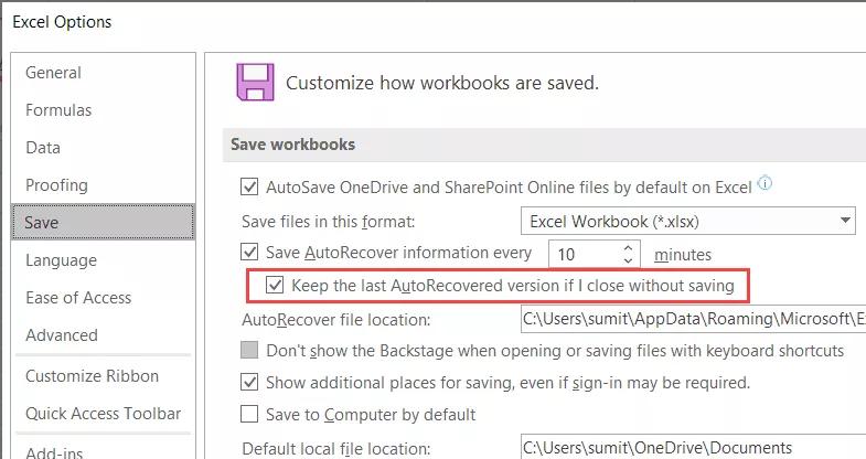 Hướng dẫn cách sử dụng tính năng Tự động lưu (AutoSave) trong Excel 